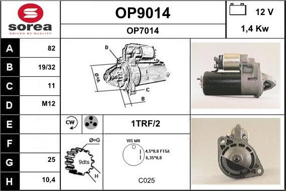 SNRA OP9014 - Стартер vvparts.bg