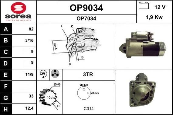 SNRA OP9034 - Стартер vvparts.bg