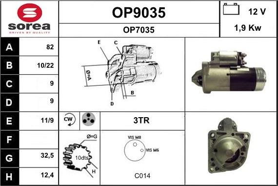 SNRA OP9035 - Стартер vvparts.bg