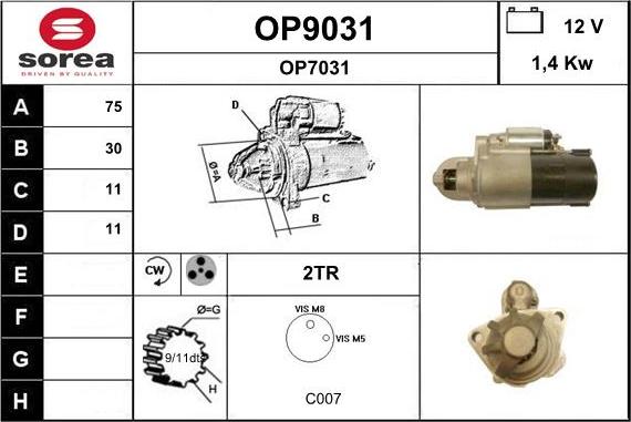 SNRA OP9031 - Стартер vvparts.bg