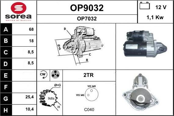 SNRA OP9032 - Стартер vvparts.bg