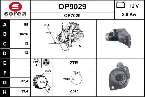 SNRA OP9029 - Стартер vvparts.bg