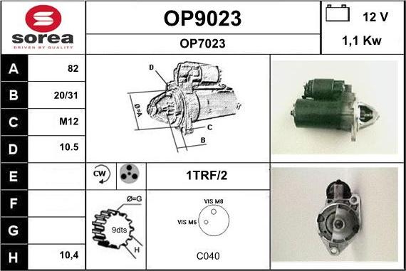 SNRA OP9023 - Стартер vvparts.bg