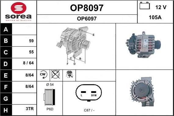 SNRA OP8097 - Генератор vvparts.bg