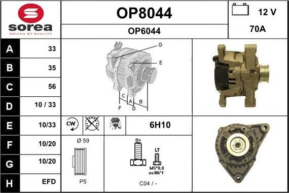 SNRA OP8044 - Генератор vvparts.bg