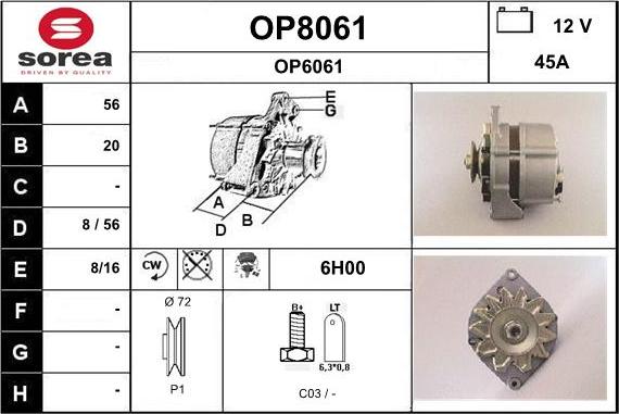 SNRA OP8061 - Генератор vvparts.bg