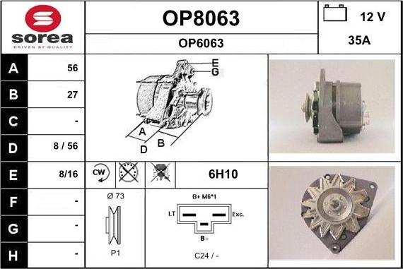 SNRA OP8063 - Генератор vvparts.bg