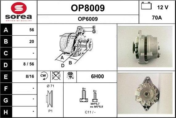 SNRA OP8009 - Генератор vvparts.bg