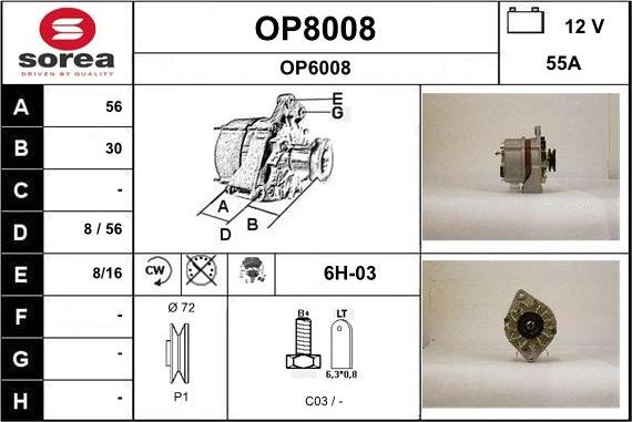 SNRA OP8008 - Генератор vvparts.bg