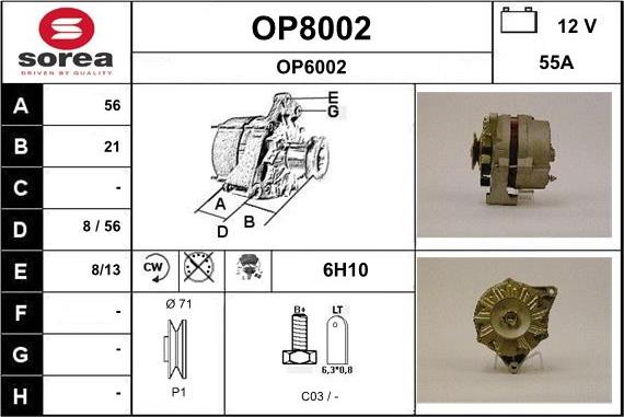 SNRA OP8002 - Генератор vvparts.bg