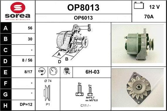 SNRA OP8013 - Генератор vvparts.bg