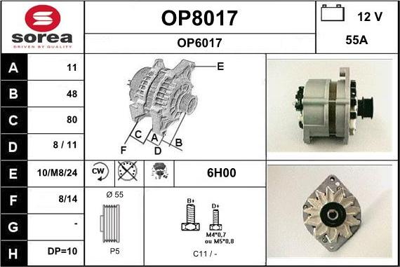 SNRA OP8017 - Генератор vvparts.bg