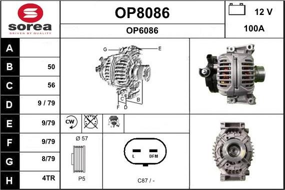 SNRA OP8086 - Генератор vvparts.bg