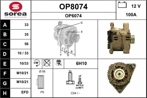 SNRA OP8074 - Генератор vvparts.bg