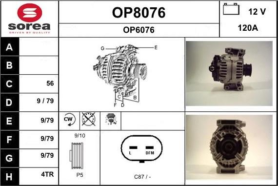 SNRA OP8076 - Генератор vvparts.bg