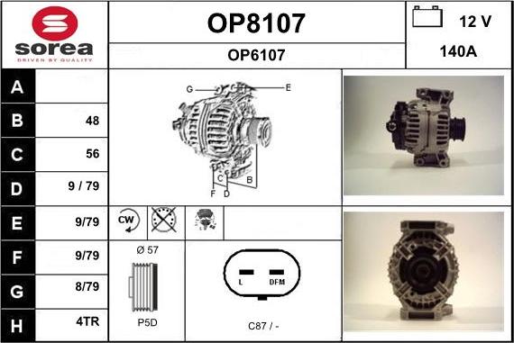 SNRA OP8107 - Генератор vvparts.bg