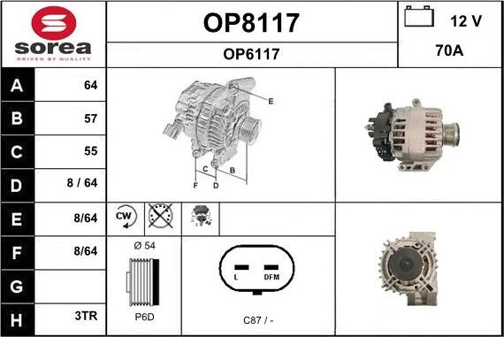 SNRA OP8117 - Генератор vvparts.bg