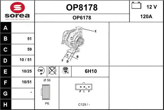 SNRA OP8178 - Генератор vvparts.bg