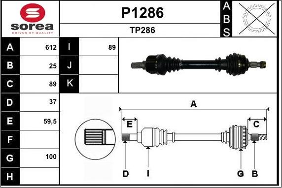 SNRA P1286 - Полуоска vvparts.bg