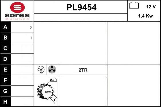 SNRA PL9454 - Стартер vvparts.bg