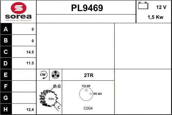 SNRA PL9469 - Стартер vvparts.bg