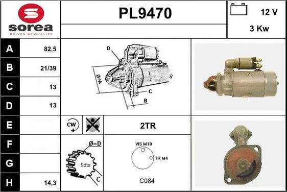 SNRA PL9470 - Стартер vvparts.bg