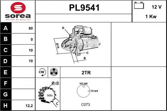 SNRA PL9541 - Стартер vvparts.bg