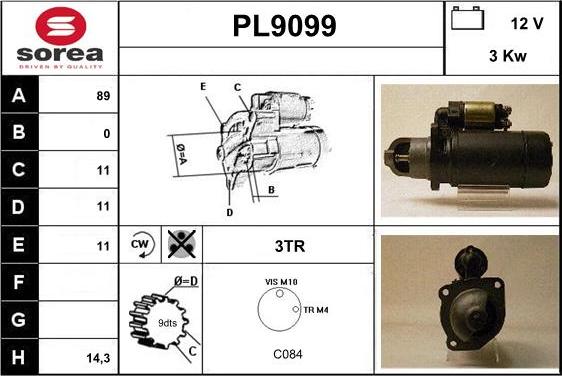 SNRA PL9099 - Стартер vvparts.bg