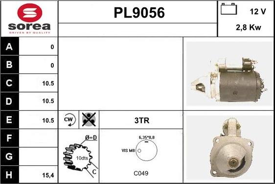 SNRA PL9056 - Стартер vvparts.bg