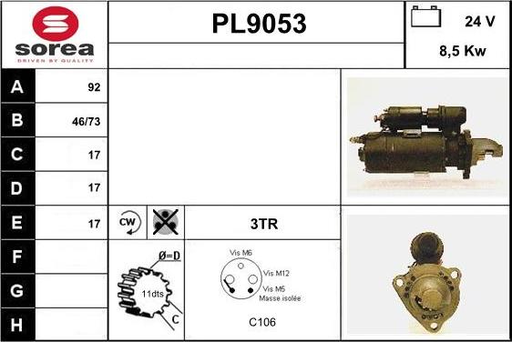 SNRA PL9053 - Стартер vvparts.bg