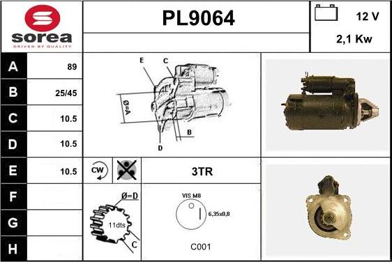 SNRA PL9064 - Стартер vvparts.bg