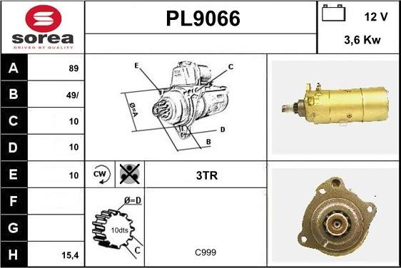 SNRA PL9066 - Стартер vvparts.bg