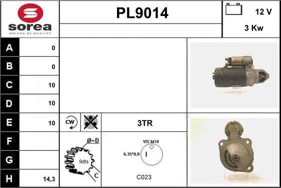 SNRA PL9014 - Стартер vvparts.bg