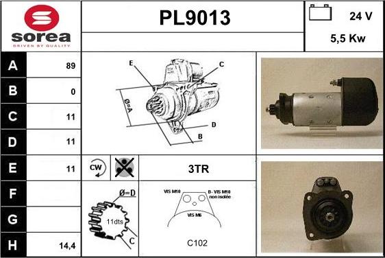 SNRA PL9013 - Стартер vvparts.bg