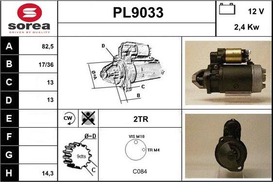 SNRA PL9033 - Стартер vvparts.bg