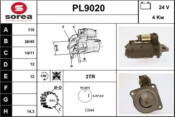 SNRA PL9020 - Стартер vvparts.bg