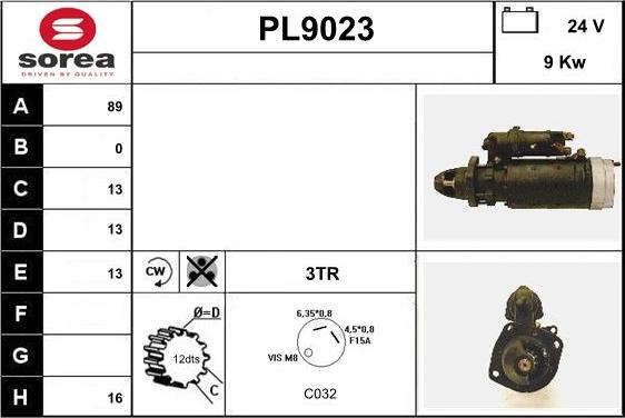 SNRA PL9023 - Стартер vvparts.bg