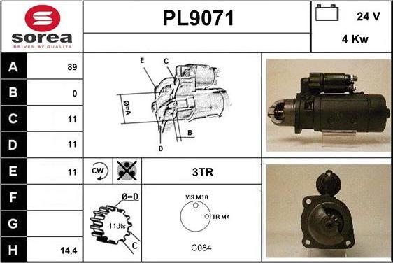 SNRA PL9071 - Стартер vvparts.bg