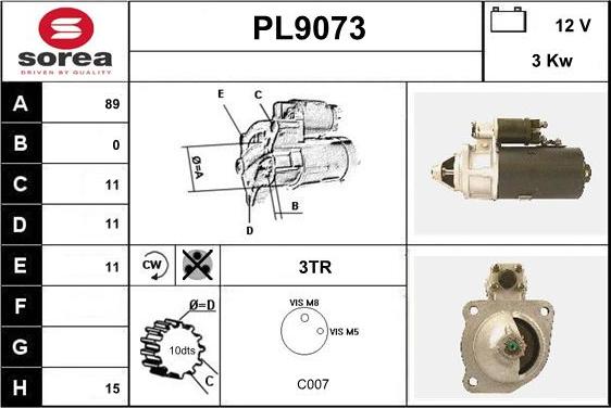 SNRA PL9073 - Стартер vvparts.bg