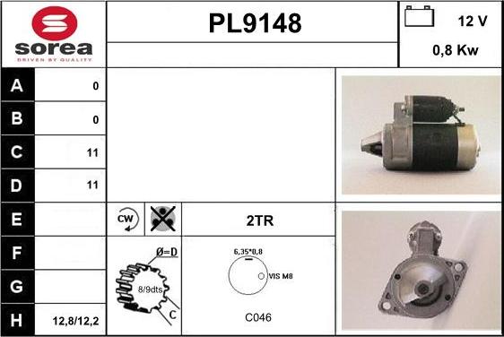 SNRA PL9148 - Стартер vvparts.bg