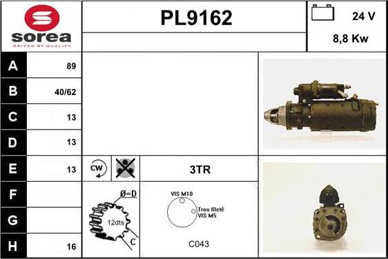 SNRA PL9162 - Стартер vvparts.bg