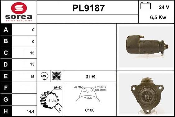 SNRA PL9187 - Стартер vvparts.bg