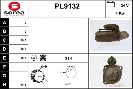 SNRA PL9132 - Стартер vvparts.bg