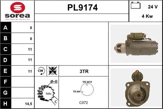 SNRA PL9174 - Стартер vvparts.bg