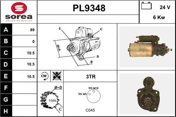 SNRA PL9348 - Стартер vvparts.bg