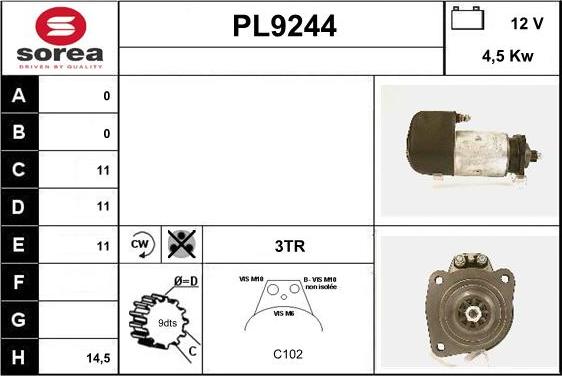 SNRA PL9244 - Стартер vvparts.bg