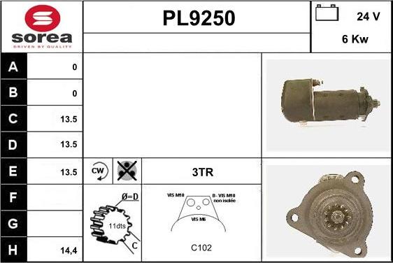 SNRA PL9250 - Стартер vvparts.bg