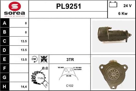 SNRA PL9251 - Стартер vvparts.bg