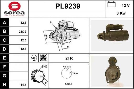 SNRA PL9239 - Стартер vvparts.bg