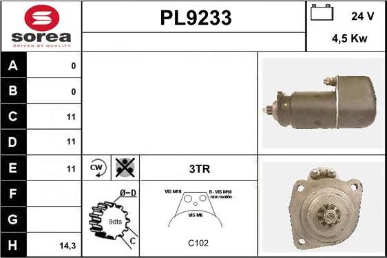 SNRA PL9233 - Стартер vvparts.bg